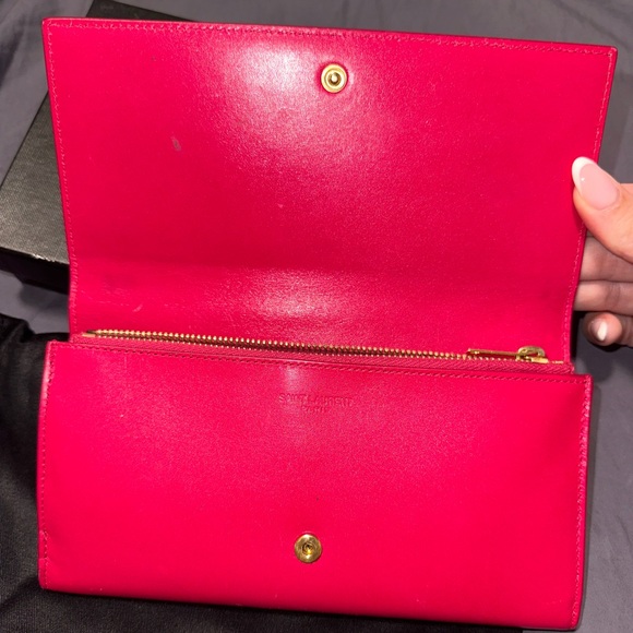 YSL continental wallet in pink WITH DUSTBAG AND BOX - Picture 2 of 8